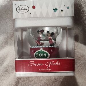 Disney Red Snow Globe with Mickey and Minnie